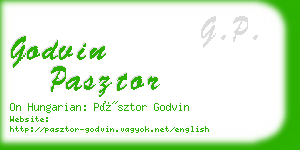 godvin pasztor business card